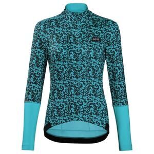 NEW Gorewear Progress Thermo Rain Camo Jersey Blue Form Fit Cycling Jacket Med